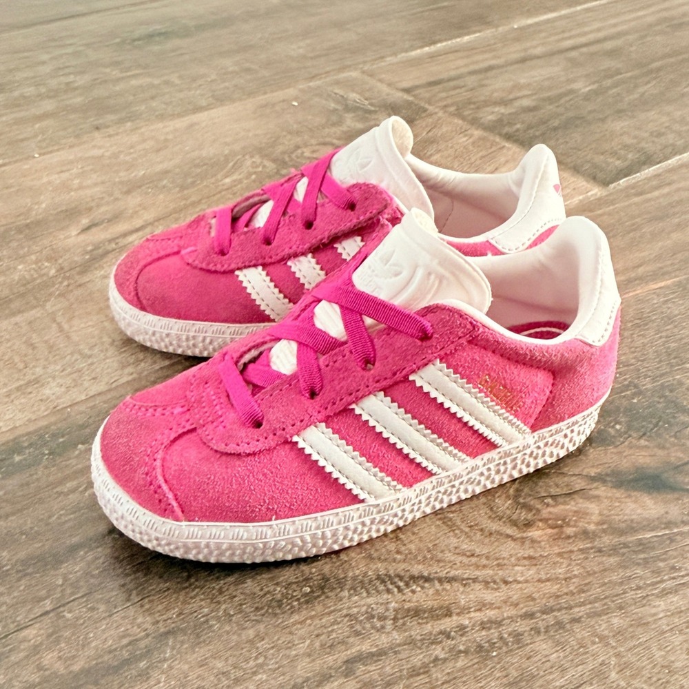 Adidas Kids Originals Gazelle Suede Sneakers, Pink, 8K